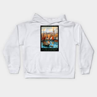 Vintage Travel Poster France Le Port de Saint Malo Kids Hoodie